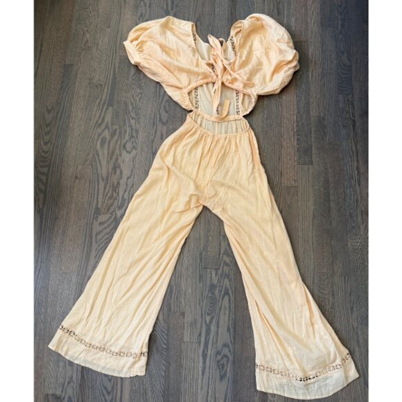 Free People Salerno Jumpsuit in Soft Peach | Size Small - Picture 2 of 2